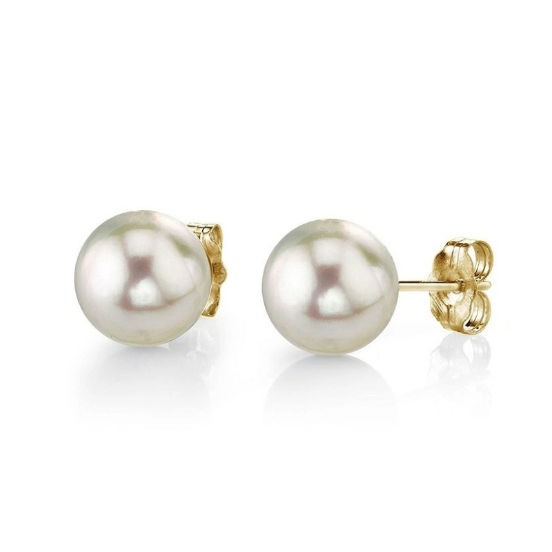 The Pearl Source 5.0-White Akoya Pearl Earrings