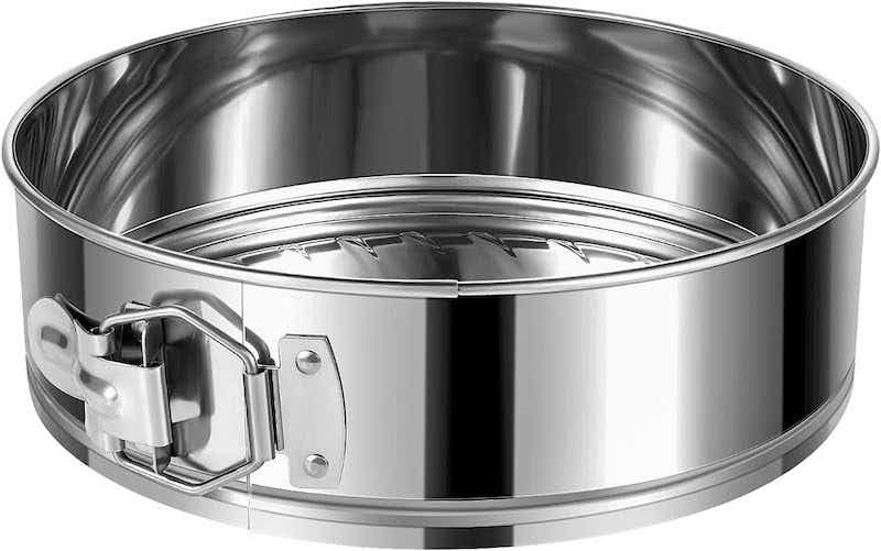 silver steel cake pan