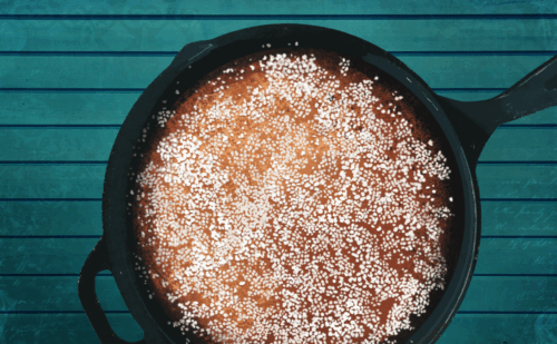gingerbread cookie in a skillet