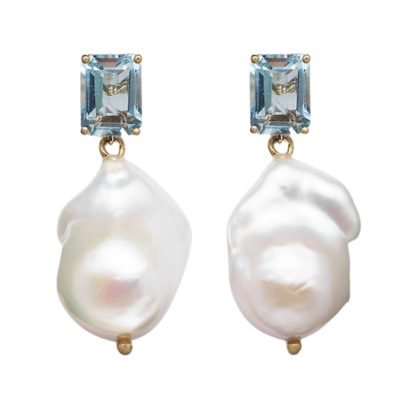 mateo pearl and topaz earrings