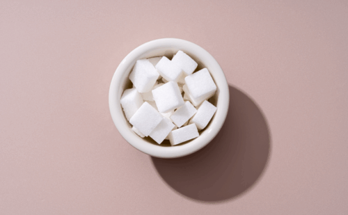 bowl of sugar cubes