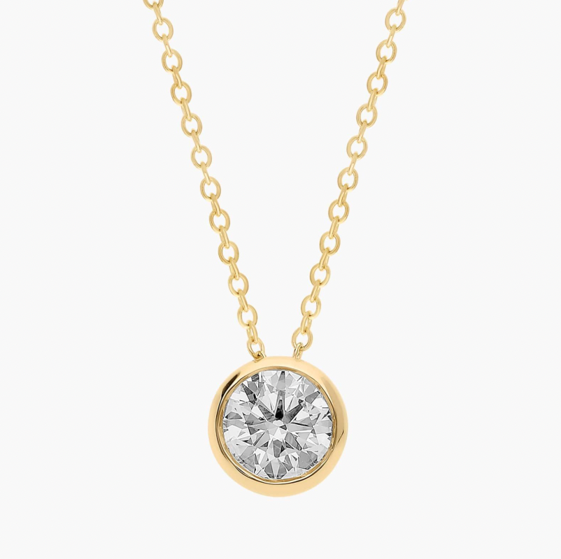 Round diamond bezel pendant