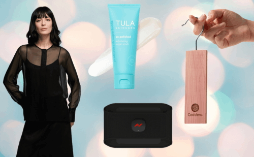 hyperice back massager, Argent blouse, Tula cream