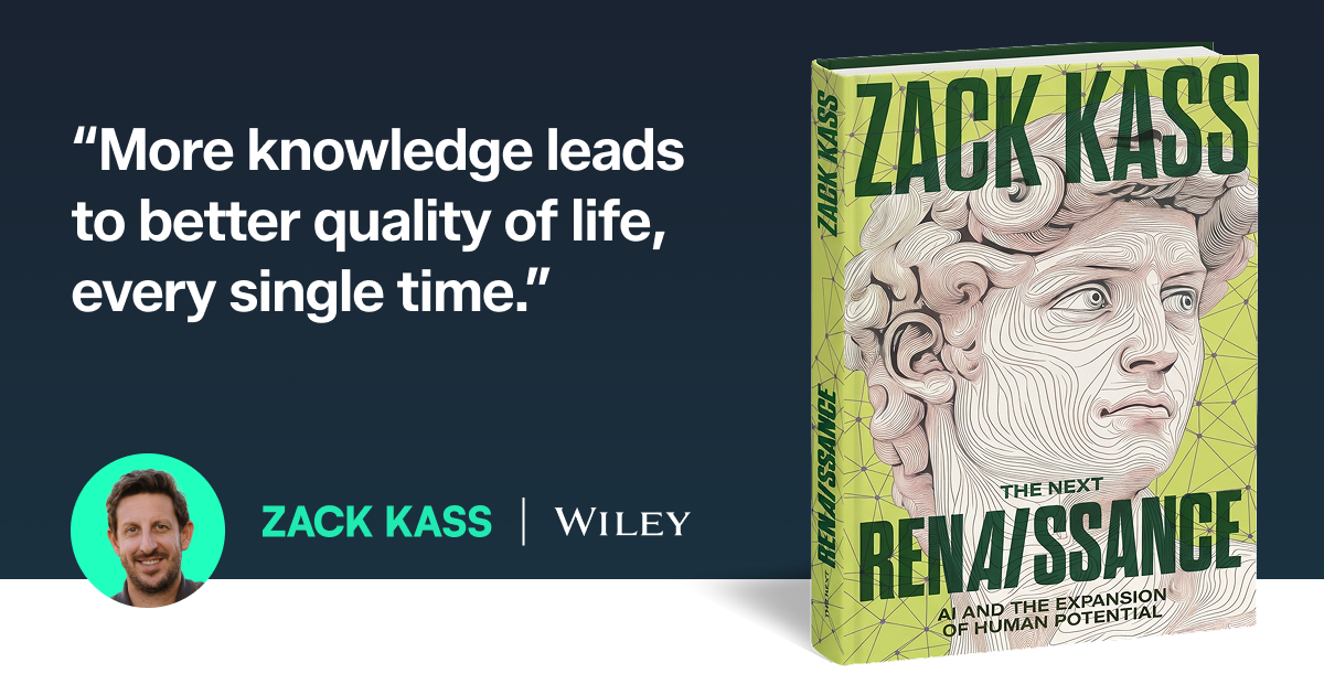 graphic of Zack Kass' book cover with a quote from it