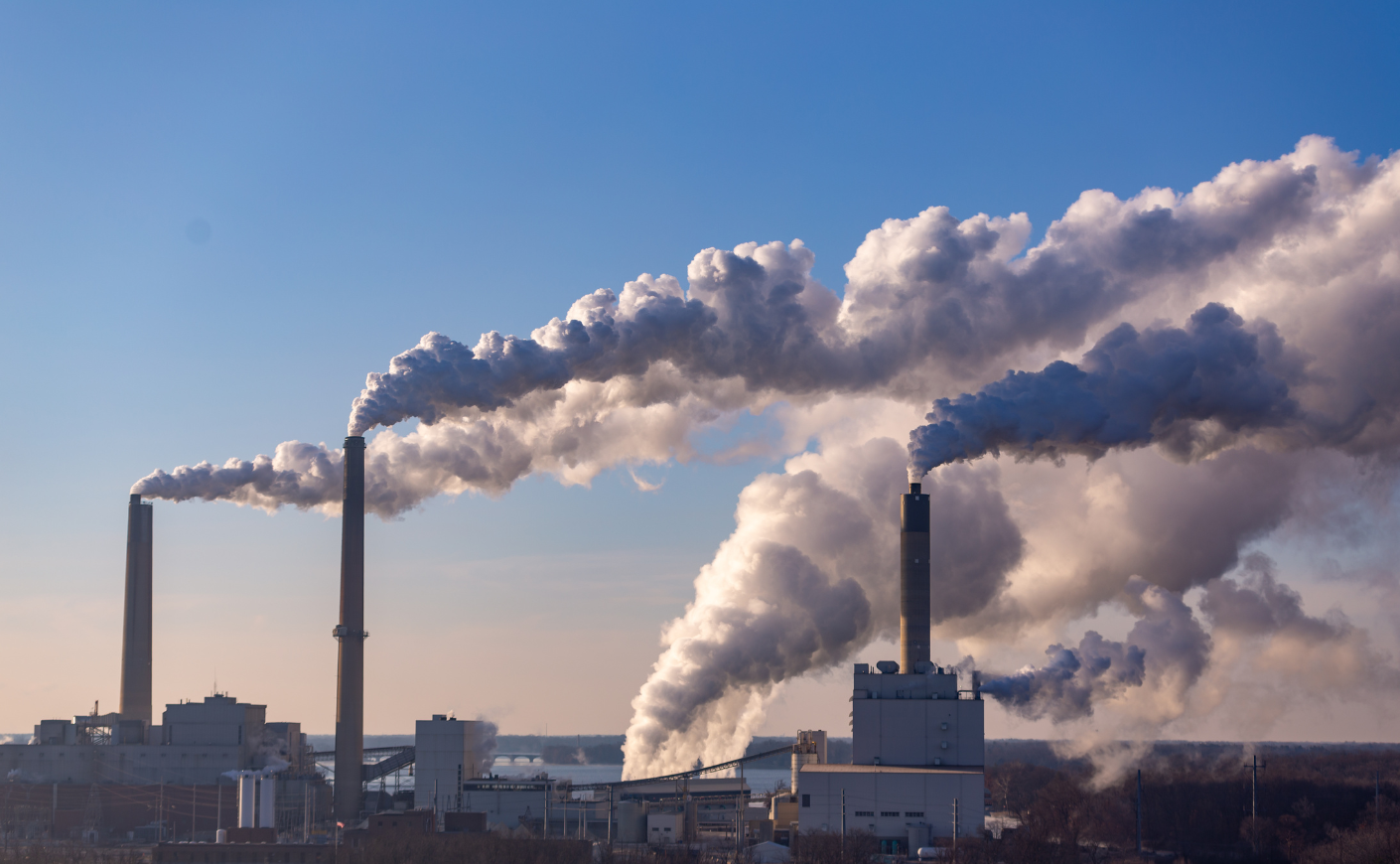 Air pollution coming from a chemical plant