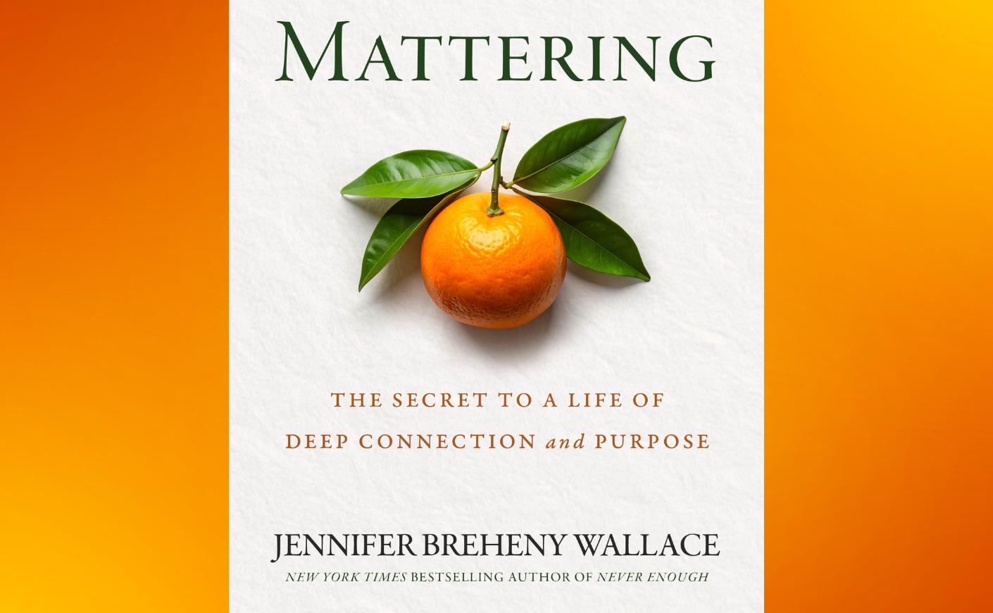 mattering book cover with an orange on it 