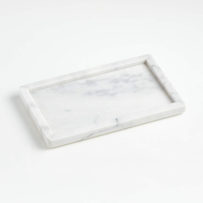 Crate & Barrel French Kitchen Marble Rectangle Tray
