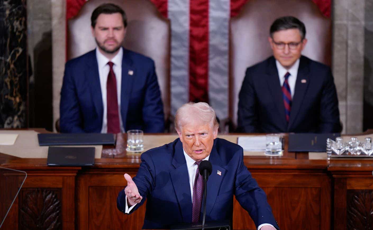 President Trump speaks at a joint address.