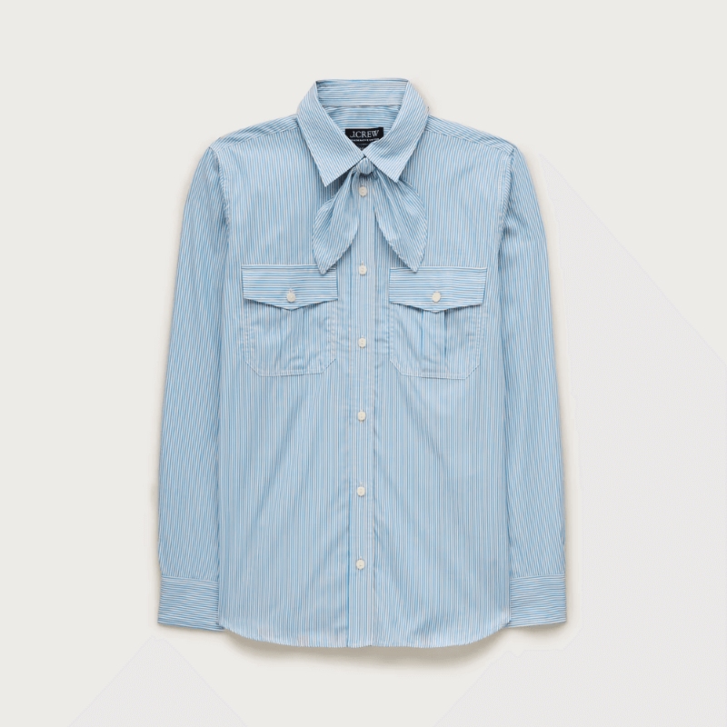 j.crew tie neck blouse