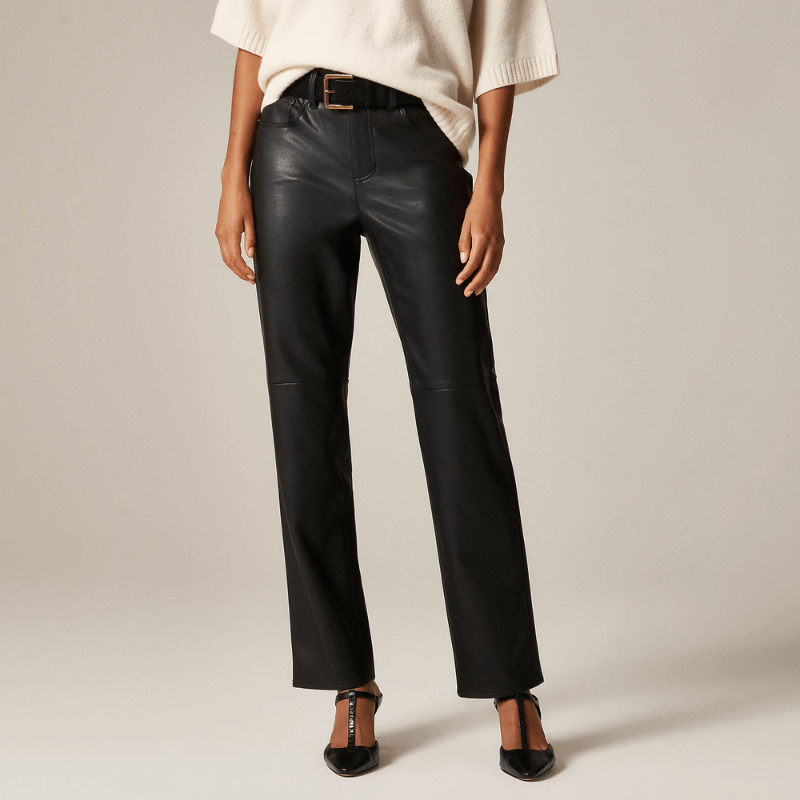 J.Crew faux leather straight leg pants