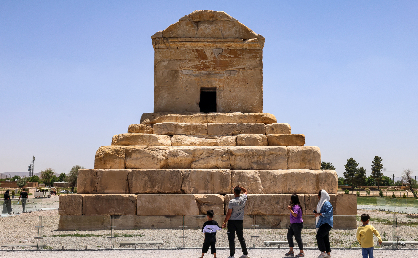 People visit the tomb of the ancient Persian King Cyrus II.