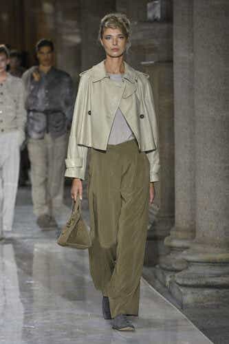 MILAN, ITALY - SEPTEMBER 27: A model walks the runway during the Giorgio Armani Ready to Wear Spring/Summer 2026 fashion show as part of the Milan Fashion Week on September 27, 2025 in Milan, Italy. (Photo by Victor VIRGILE/Gamma-Rapho via Getty Images)