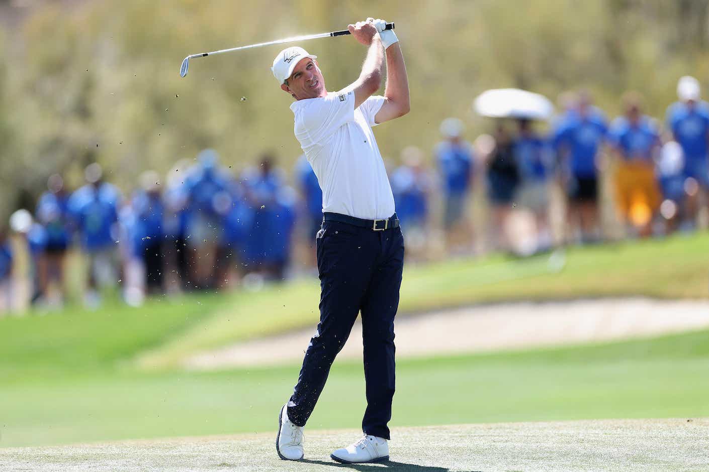 TUCSON, ARIZONA - MARCH 22: Steven Alker of New Zealand plays his second shot on the 15th hole during the final round of the Cologuard Classic 2026 at La Paloma Country Club on March 22, 2026 i