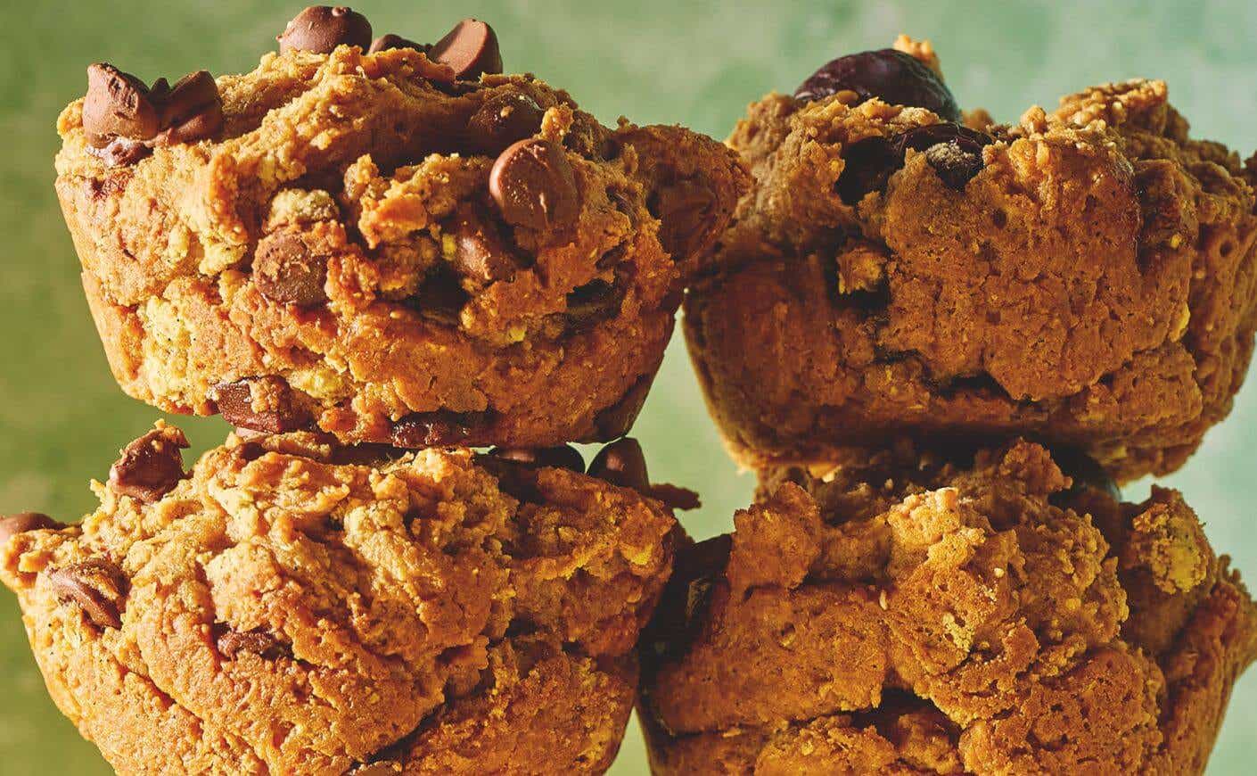 Two stacks of mini muffins.