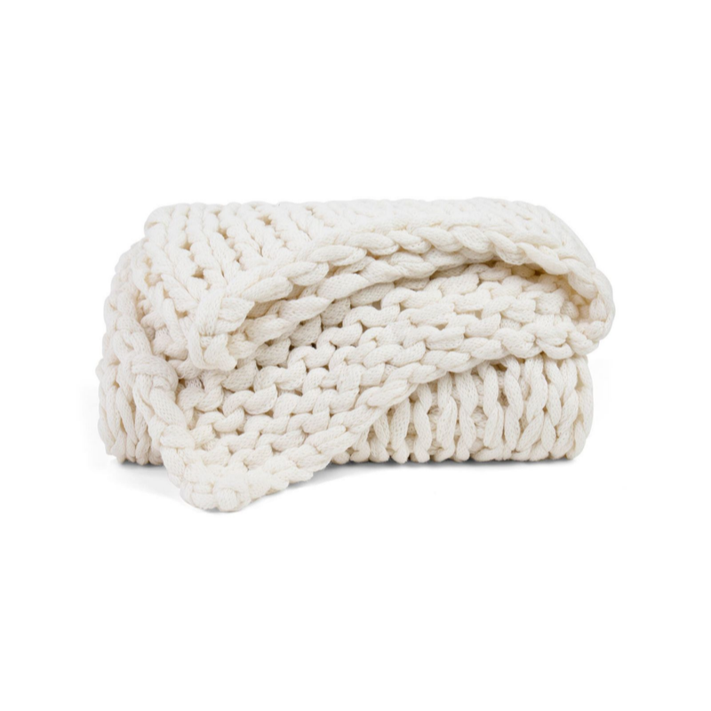 HOME SPUN Chunky Knit Throw Blanket