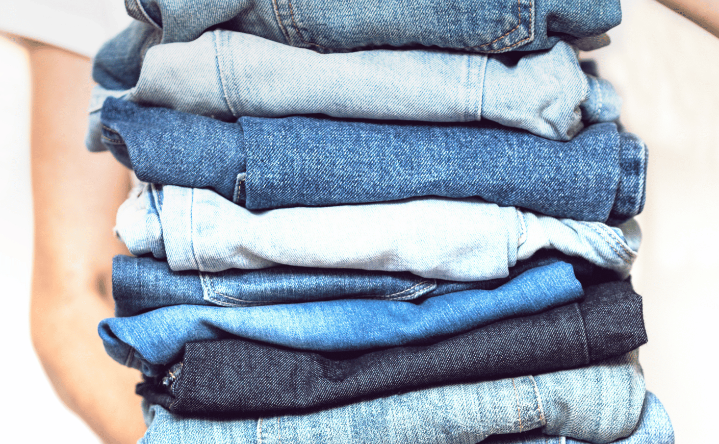 stack of denim
