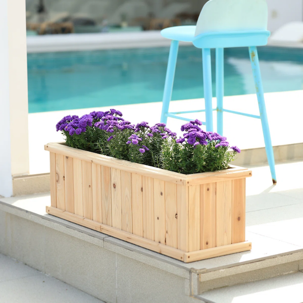 Wayfair Barros Outdoor Wood Planter Box New green house beauty and hope Raised Garden Bed