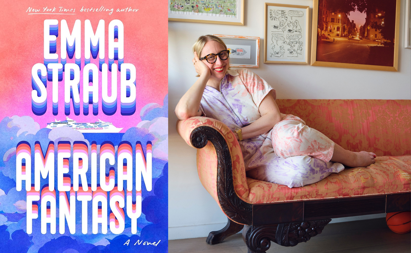 The book cover for American Fantasy; author photo of Emma Straub