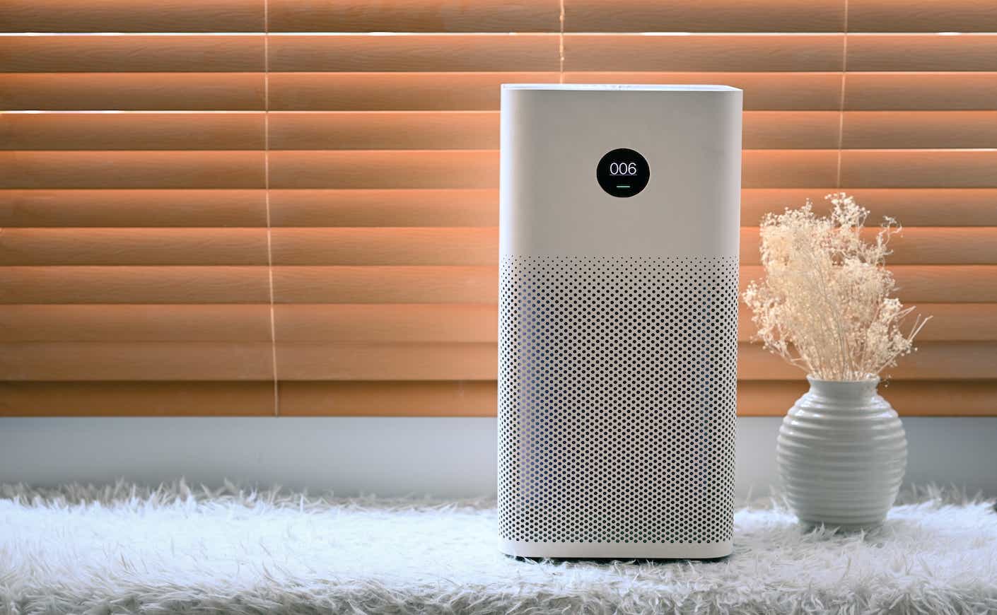 Air purifier in living room