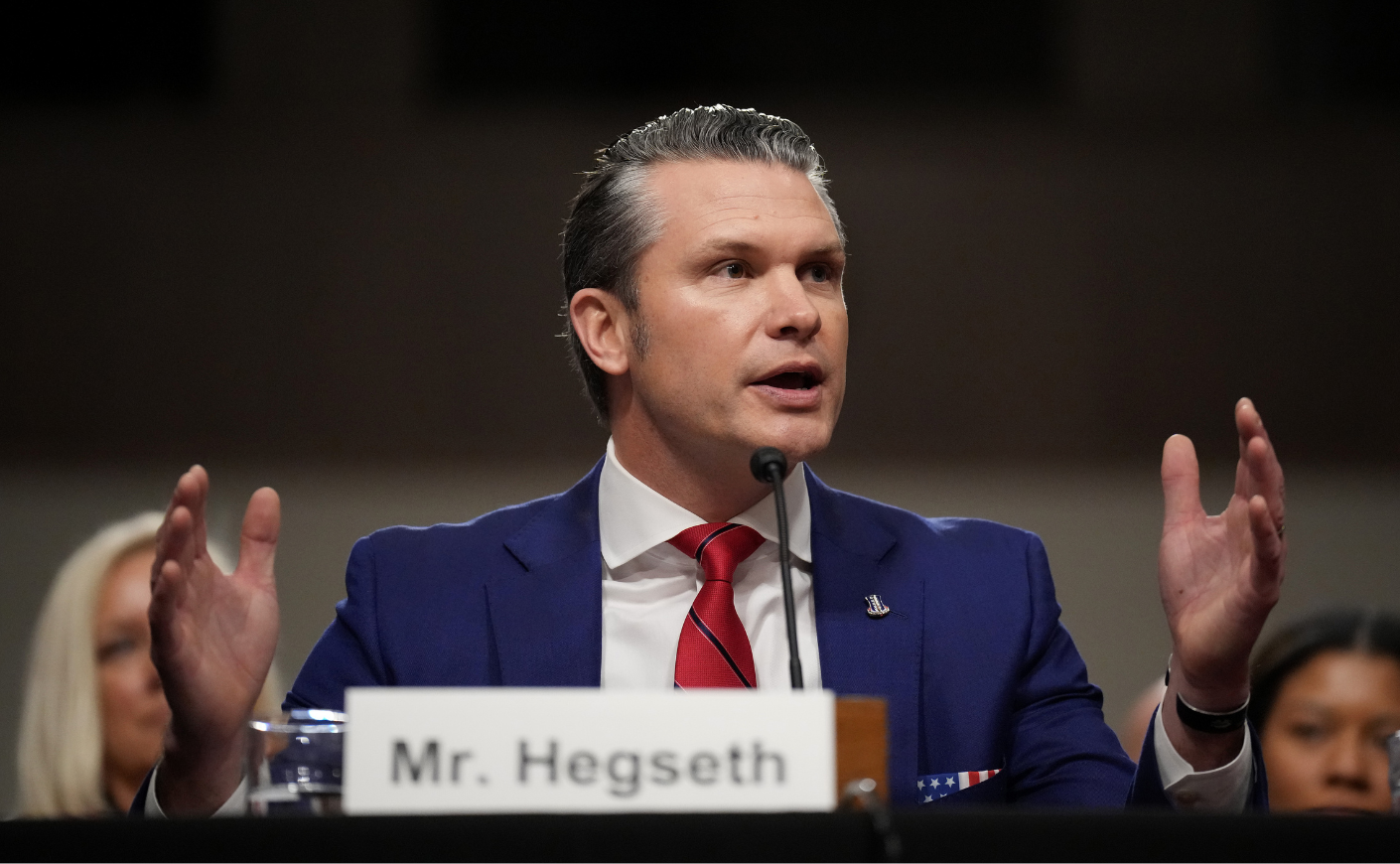 Pete Hegseth at his confirmation hearing