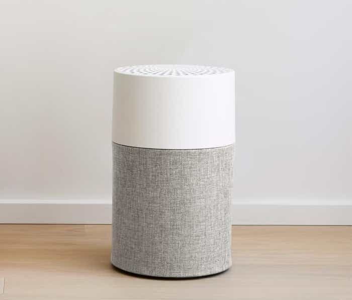 gray and white blueair air purifier