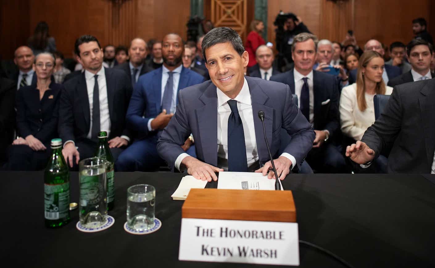 Kevin Warsh, U.S. President Donald Trump's nominee for Chair of the Federal Reserve, arrives for his Senate Committee on Banking, Housing, and Urban Affairs confirmation hearing in the Dirksen Senate Office Building on April 21, 2026 in Washington, DC.