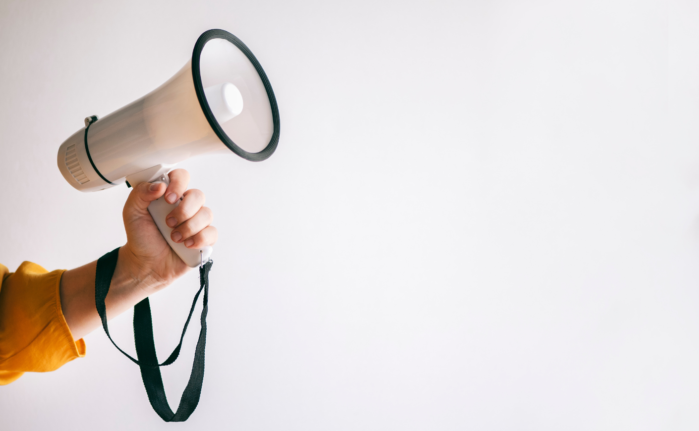 person holding megaphone