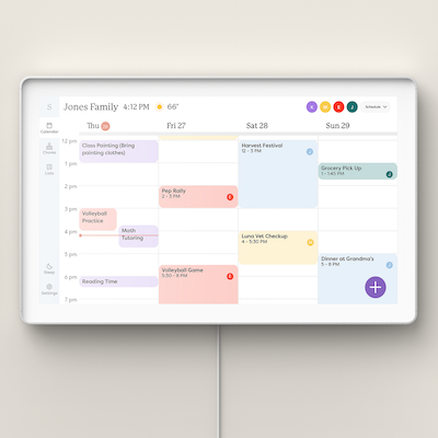 digital calendar mounted on a wall