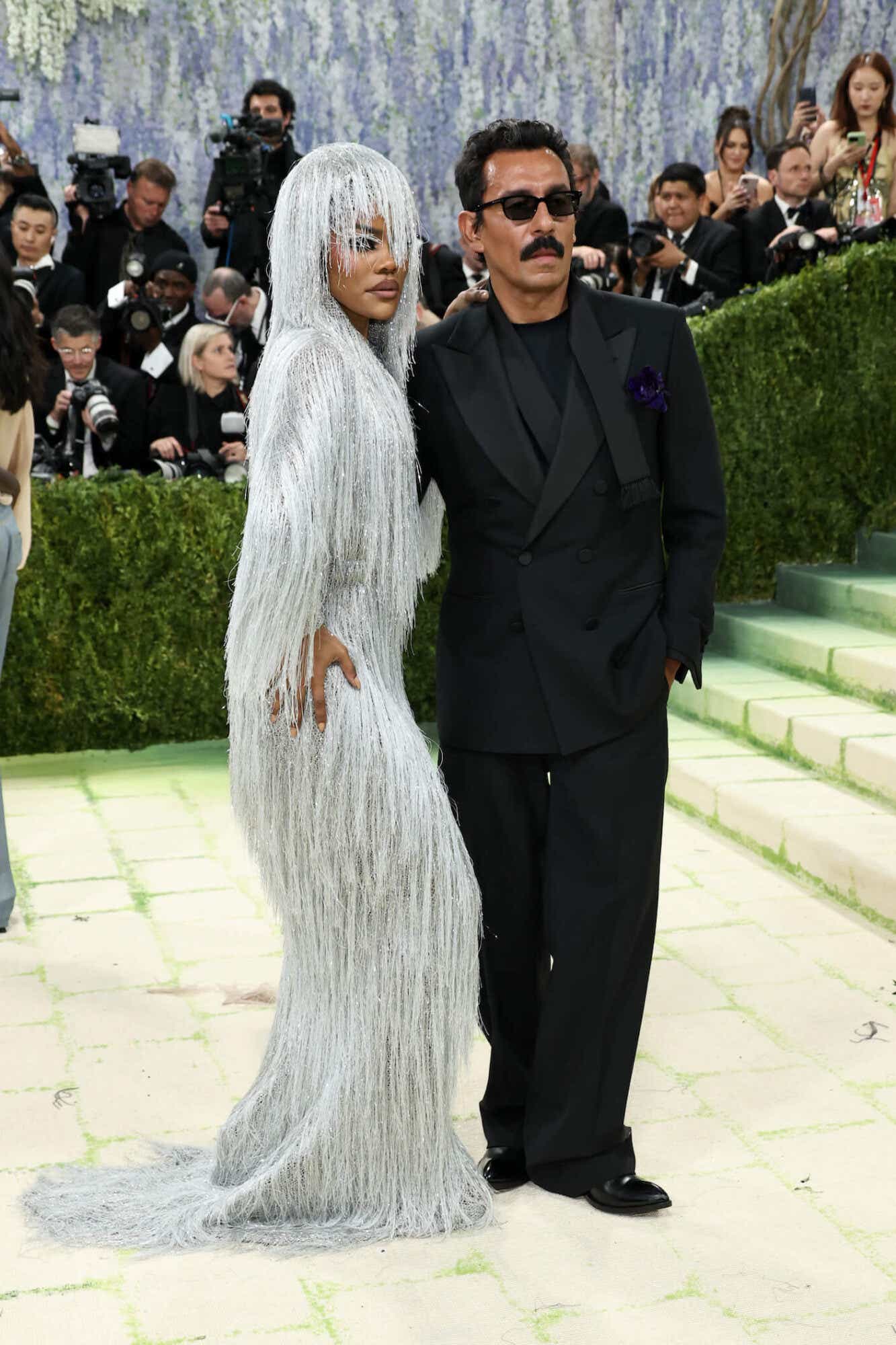 teyana taylor and designer Haider Ackermann at the 2026 met gala