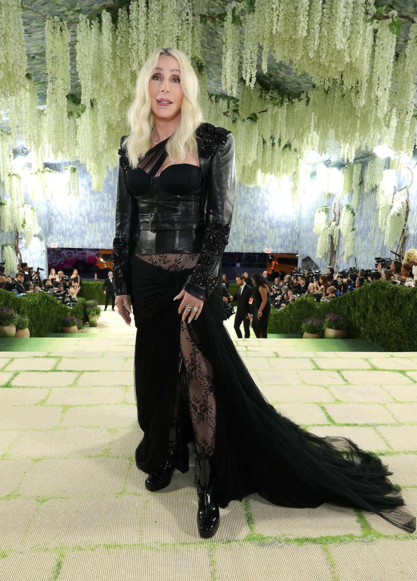cher in a black gown at the 2026 met gala