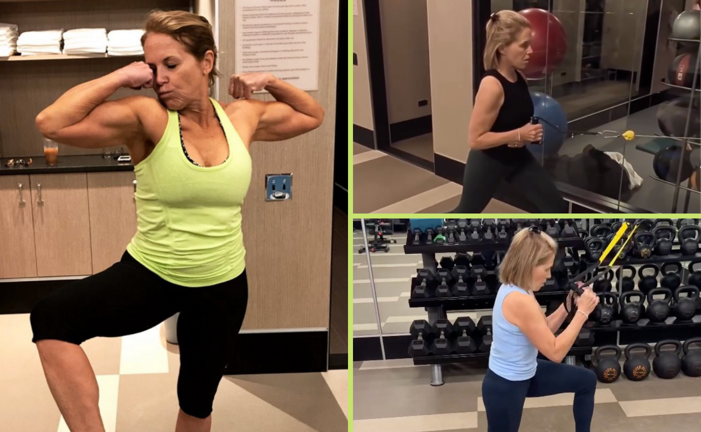 Katie Couric working out in a gym