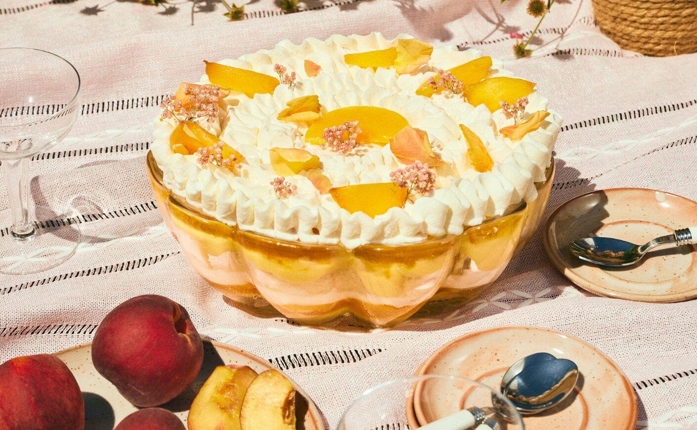 A peaches and cream trifle.