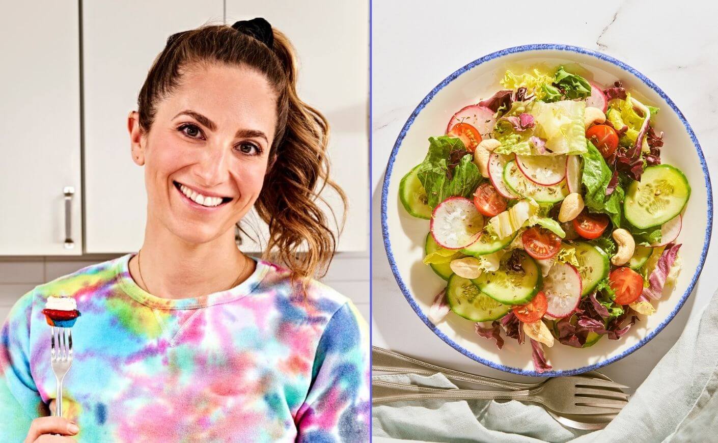 Melissa Ben-Ishay next to a bowl of salad
