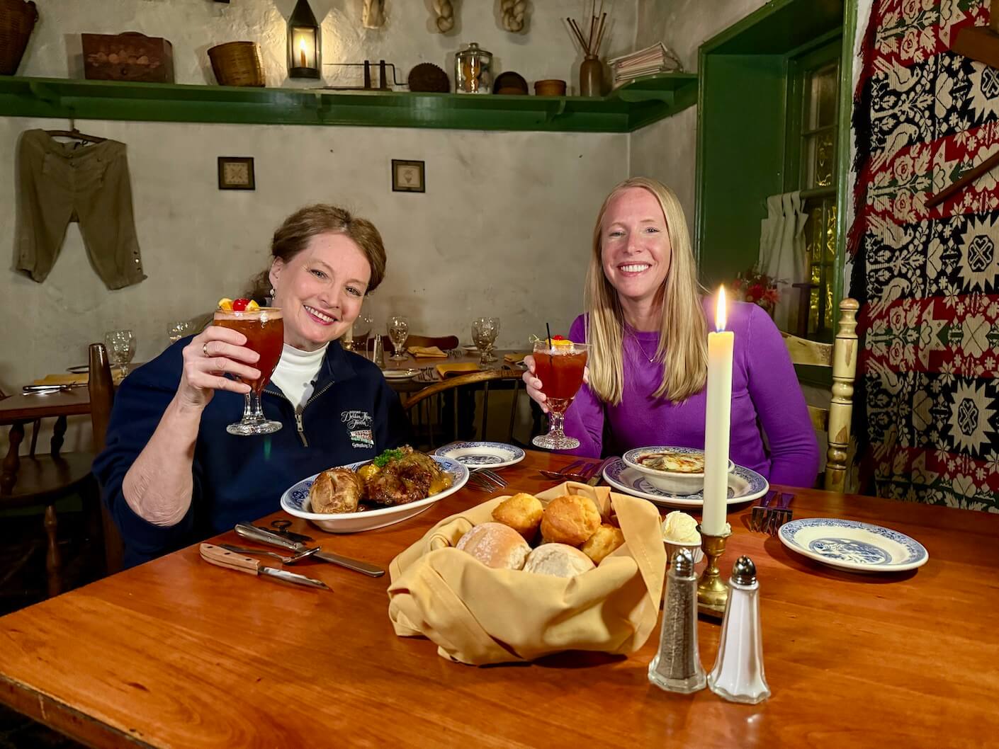 Darley Newman and Jackie White eating at the Dobbin House.
