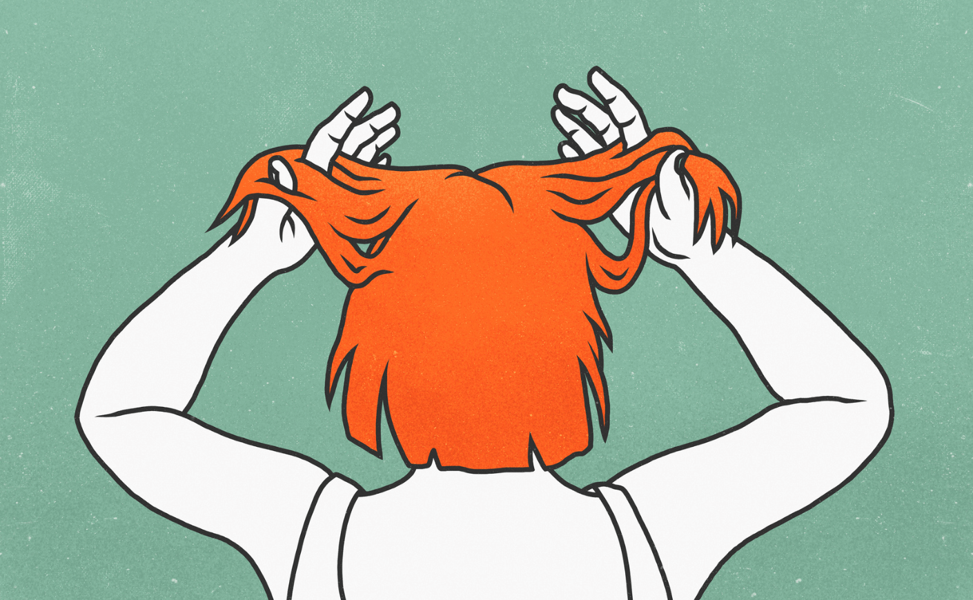 woman examining hair thinning due to scalp oxidative stress