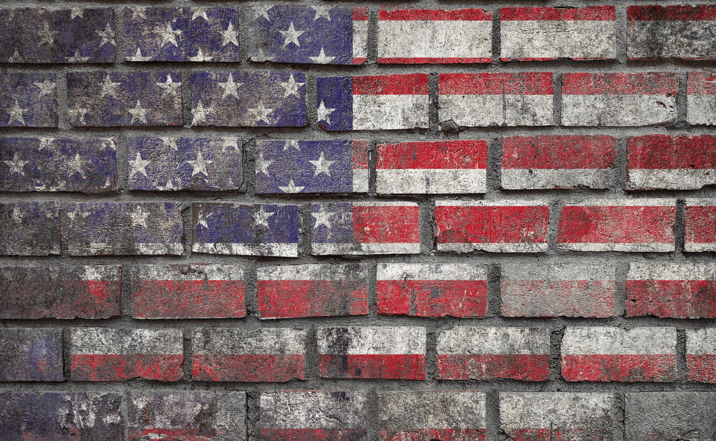 weathered american flag mural