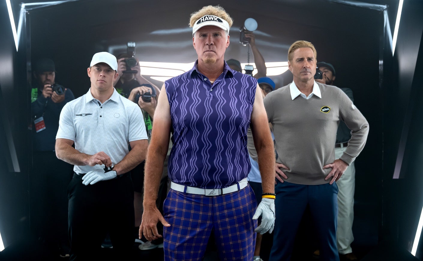 Jimmy Tatro as Lance, Will Ferrell as Lonnie, Luke Wilson as Golden in The Hawk