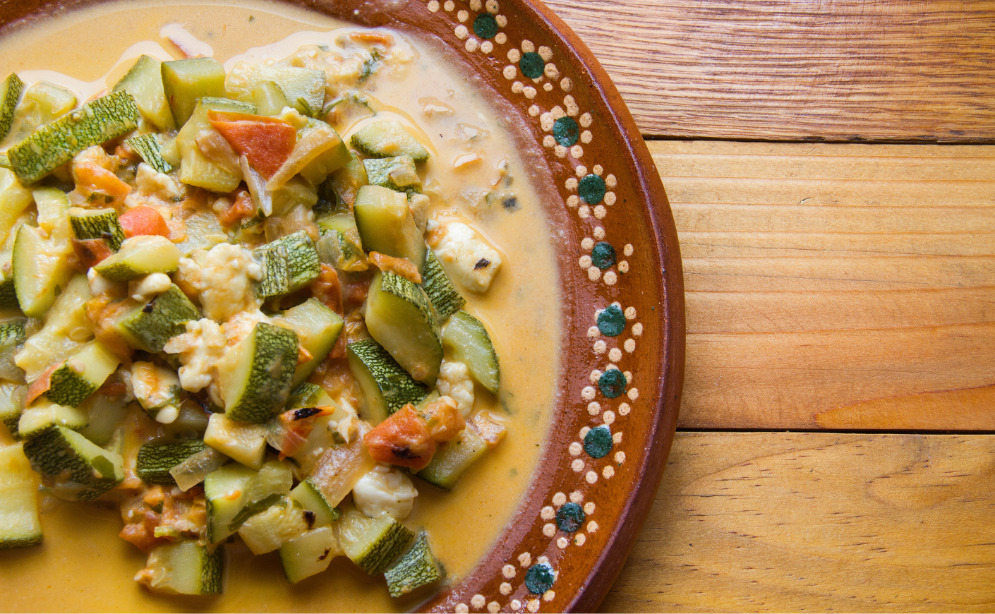 Plate of Mexican calabacitas