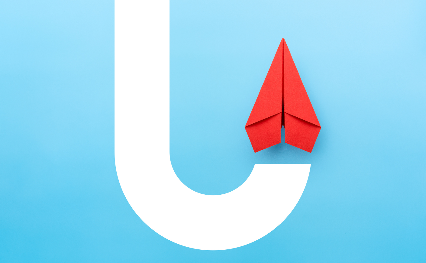 paper plane making a u-turn up