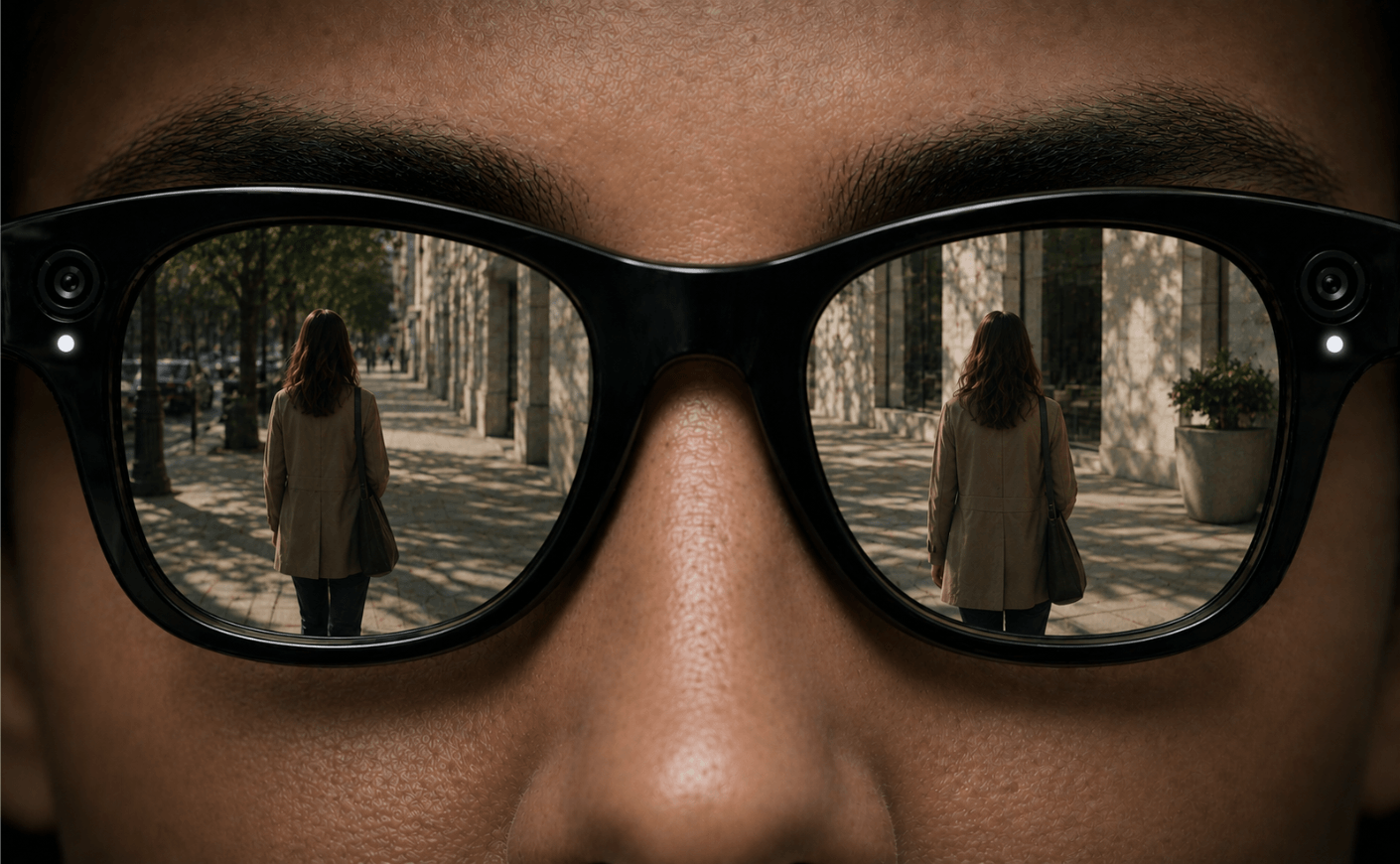 man wearing meta glasses