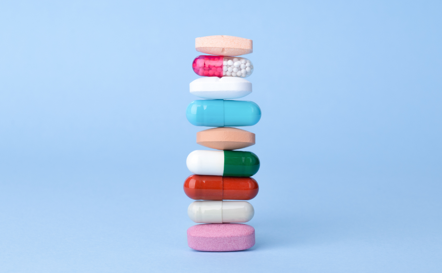 a stack of pills