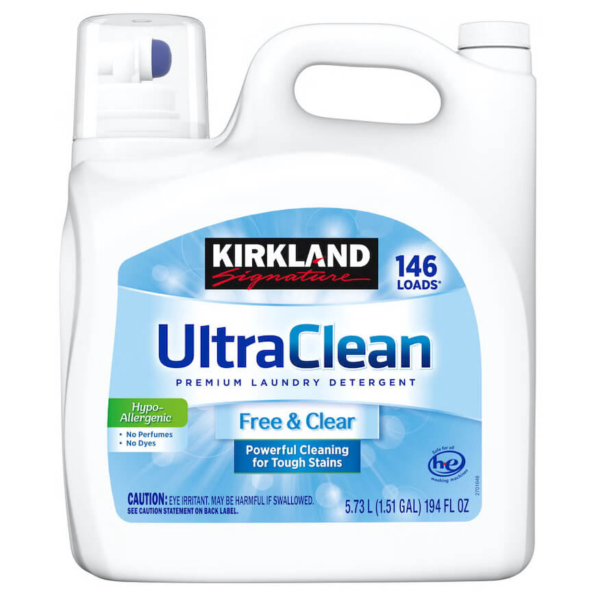 A jug of laundry detergent.