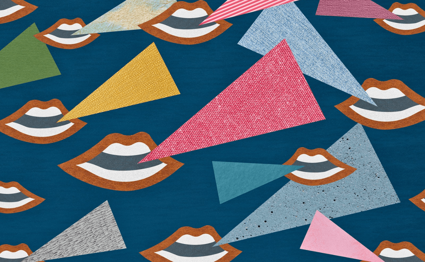 mouths talking with speech bubbles