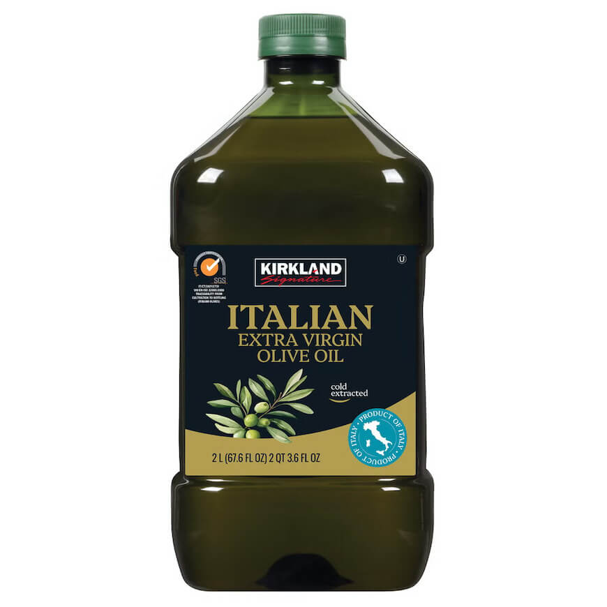 A bottle of Italian olive oil.