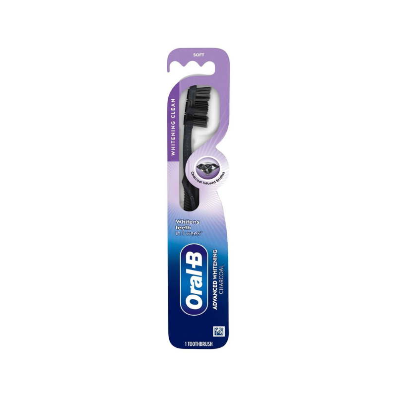Oral-B Charcoal Whitening Toothbrush, Soft Bristle, Single Pack