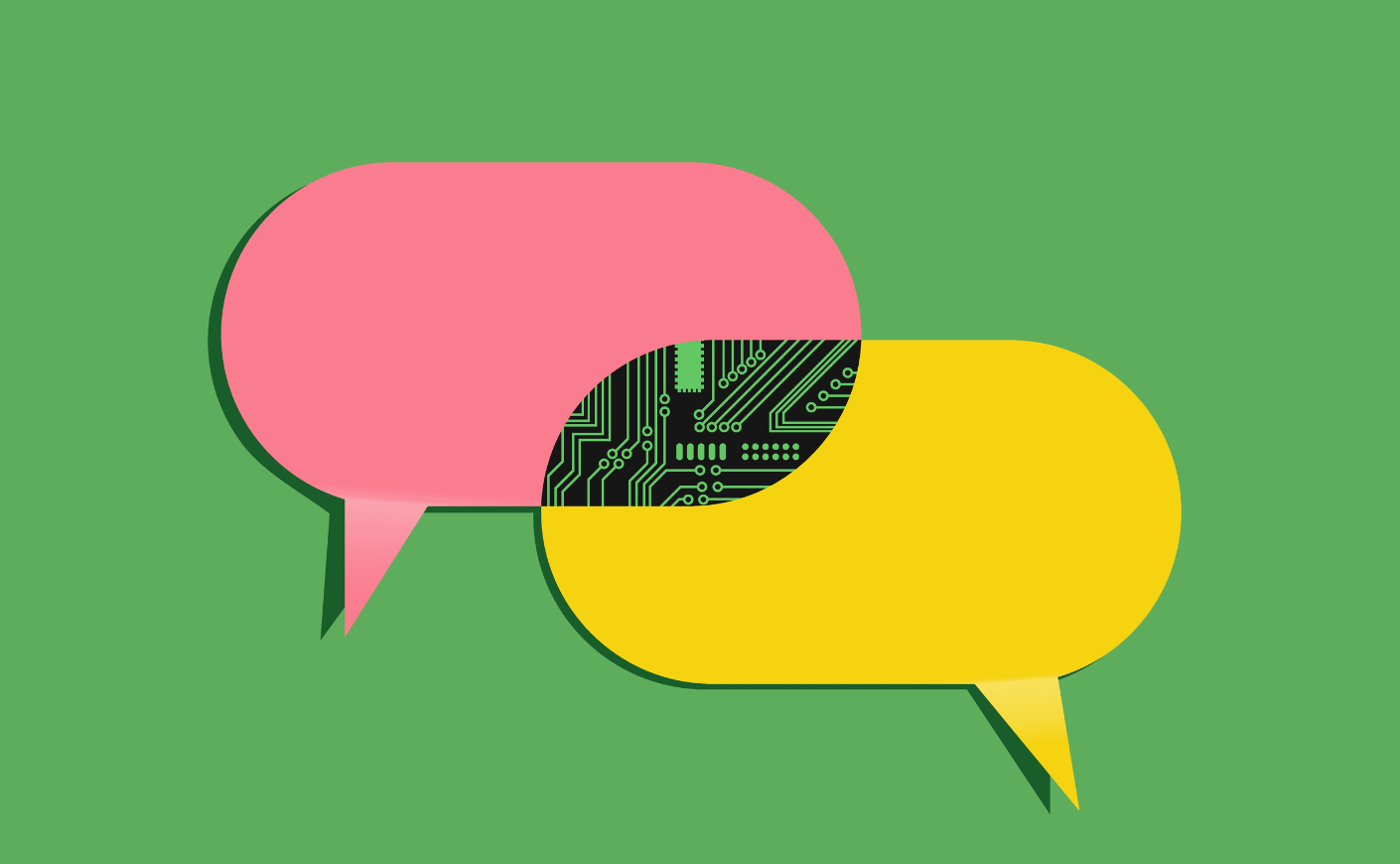 connected speech bubbles