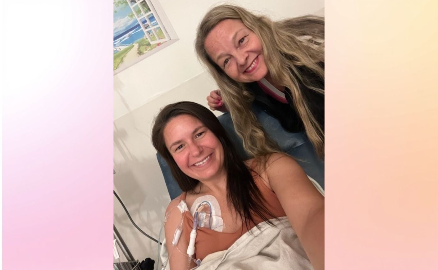 Lauren and Jamie Houghton pose together in hospital room