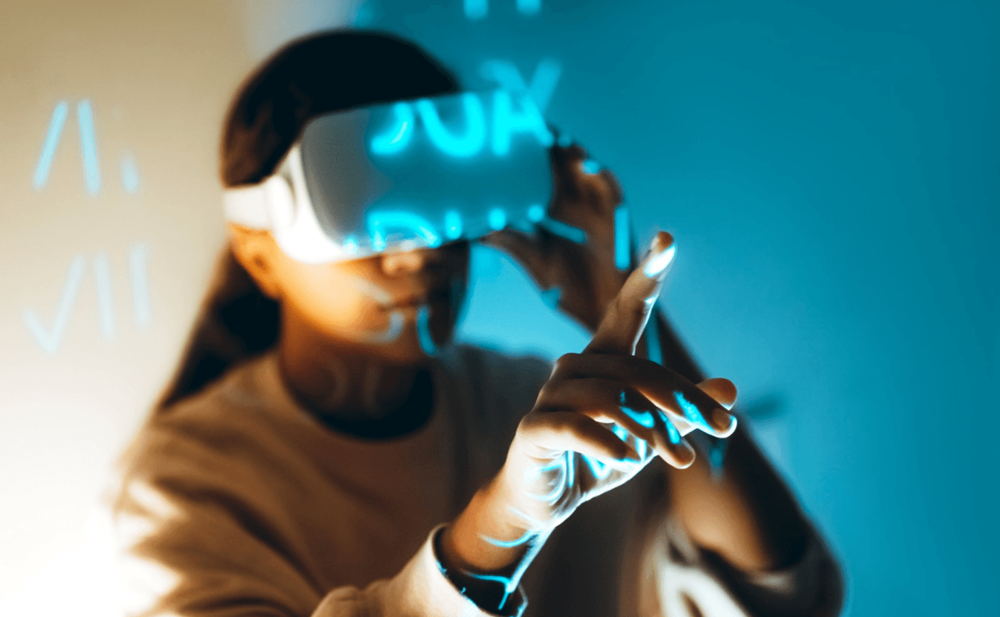 woman wearing VR headset