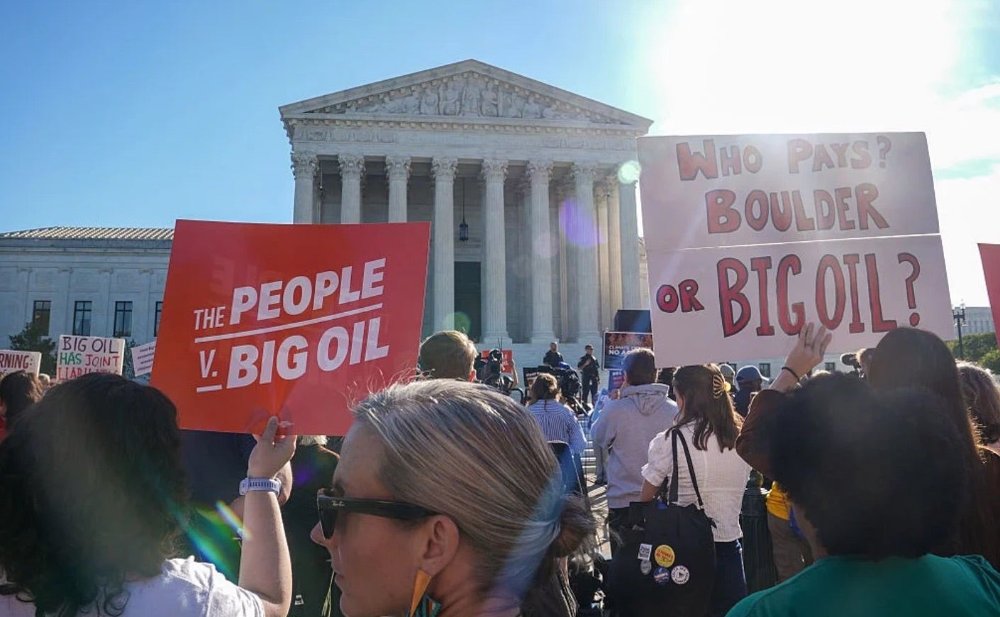The Supreme Court hears a case on big oil.