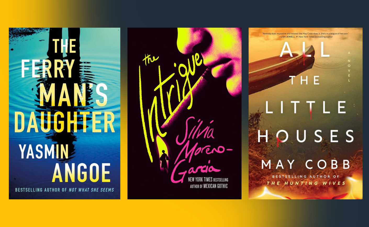 Book covers: the ferry man's daughter, intrigue, the little houses